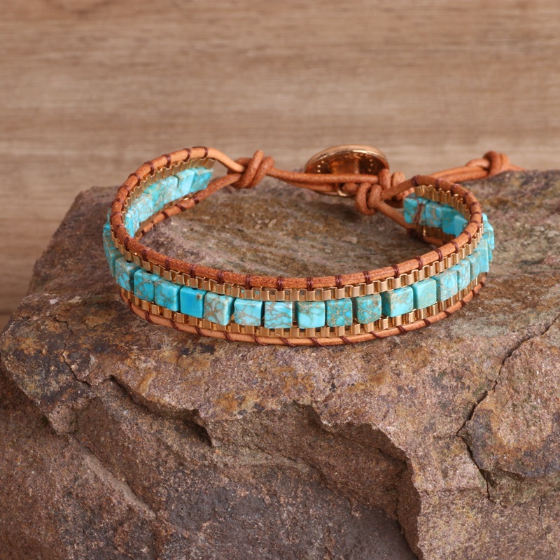 Women's Bracelet Turquoise Braided Wrap Bohemian