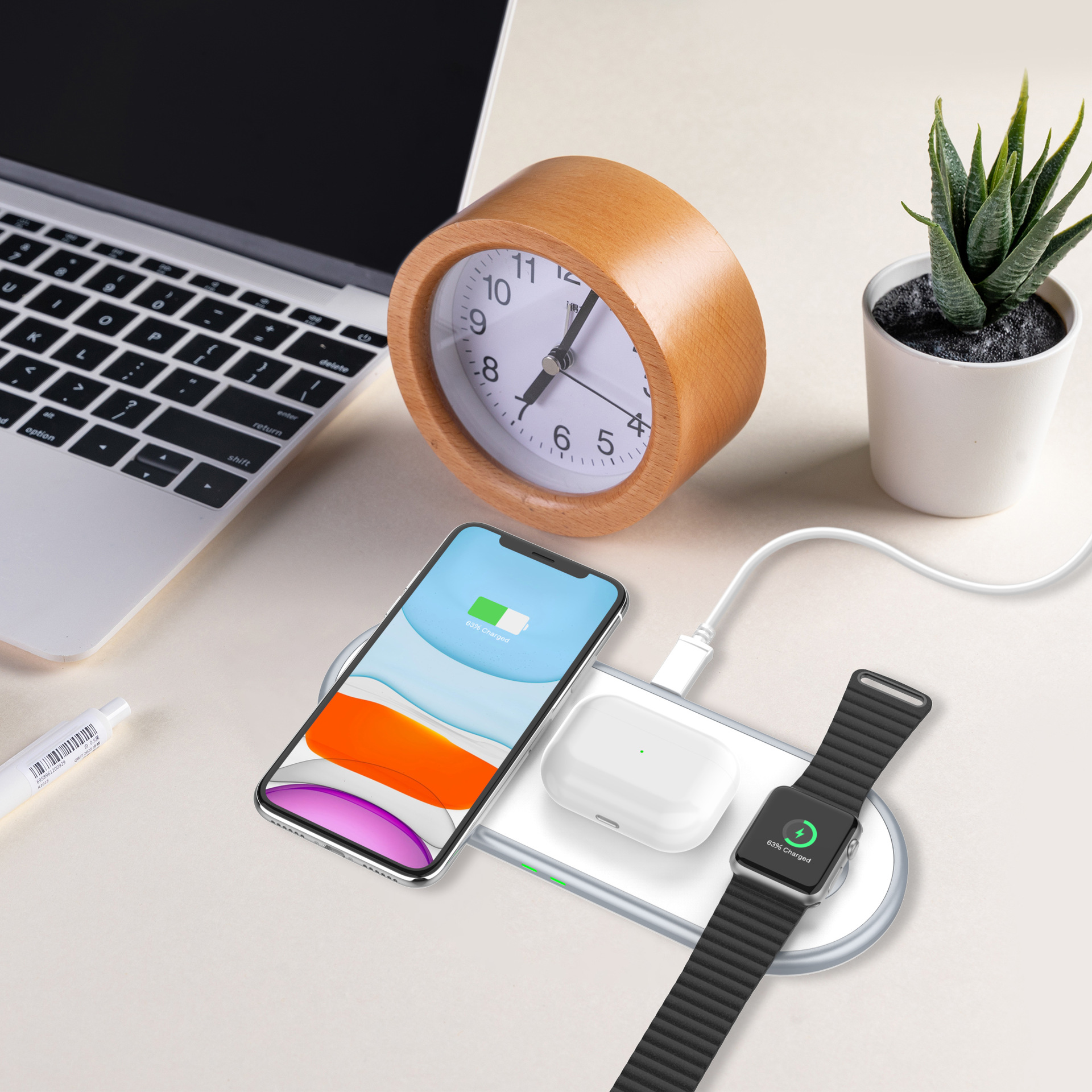 Multifunctional Three-in-one 10W Wireless Fast Charging Mobile Phone Holder