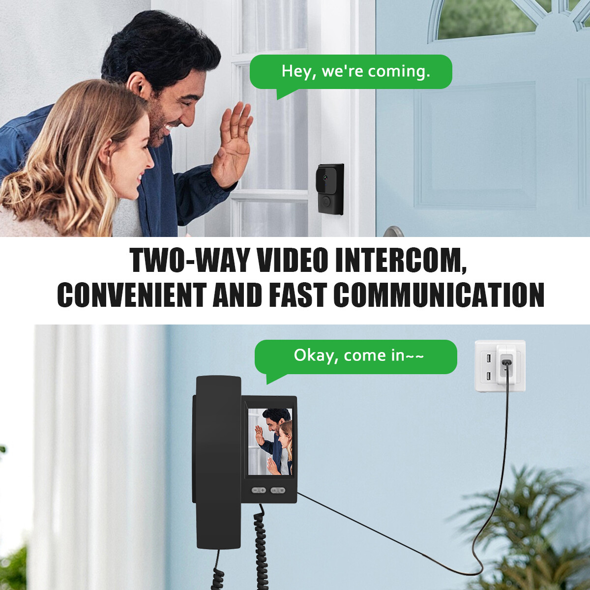 NEW Smart Wireless WiFi Ring Doorbell Security Intercom Video Camera Door Bell.