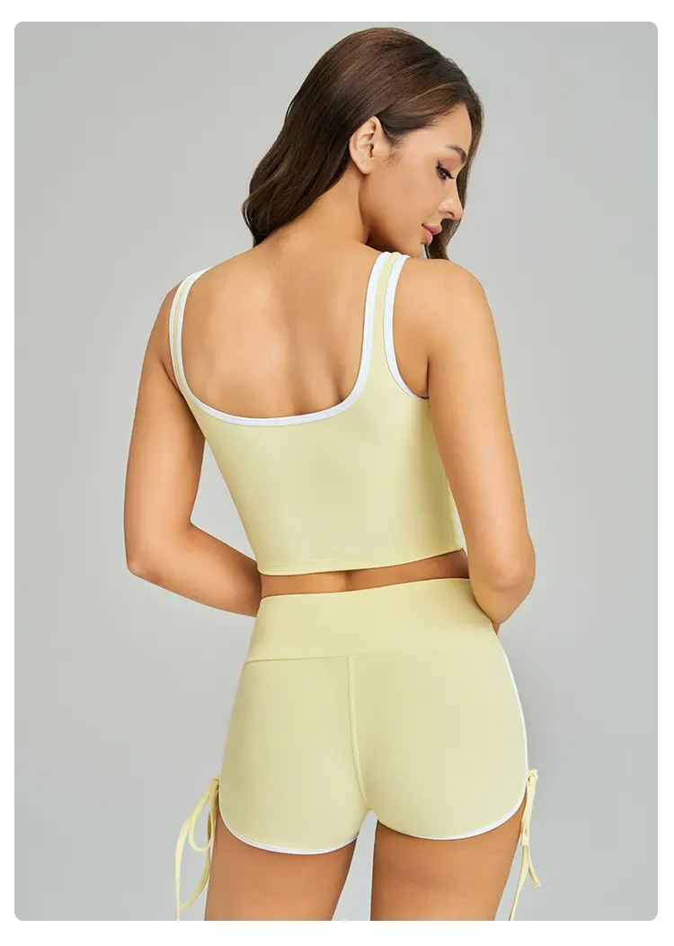 High-end Textured Ribbed Tight Activewear Set