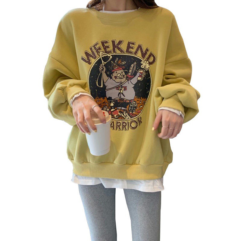 Thickened Loose Round Neck Long Sleeve Sweatshirt