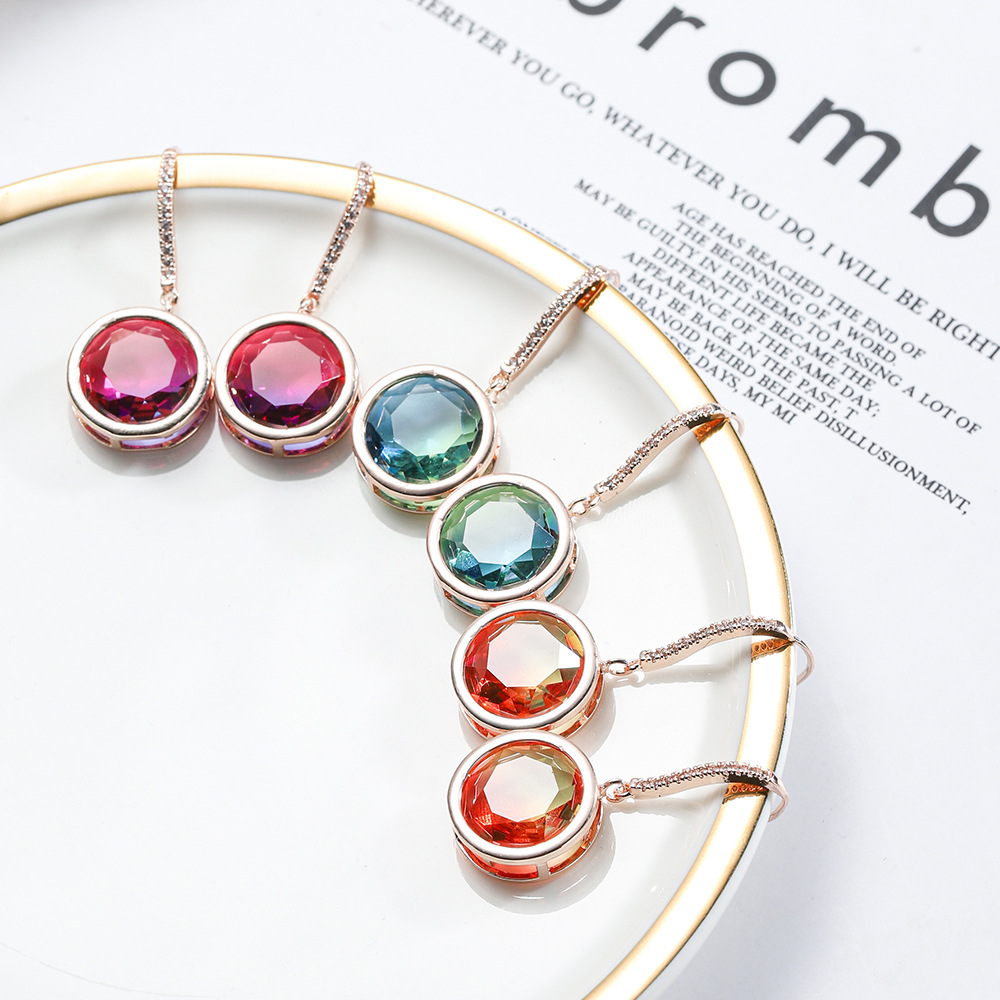 New Style Earrings Tourmaline Popular In Europe And America