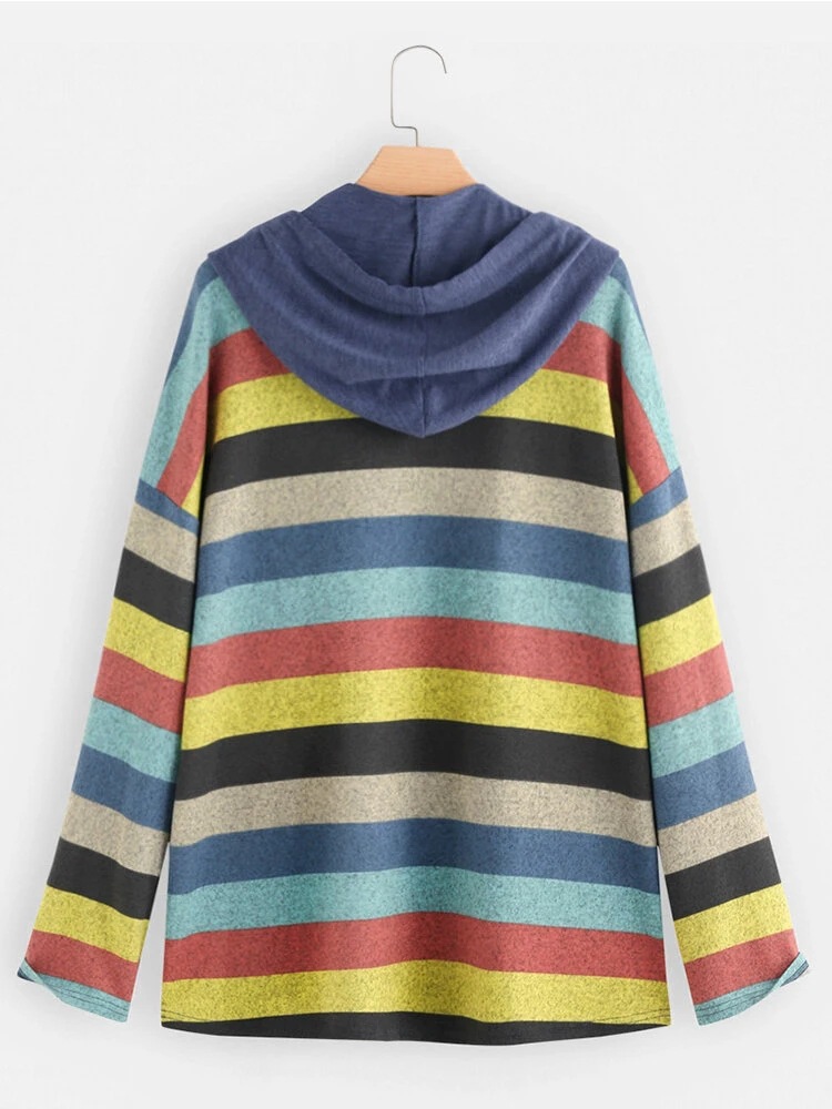 Title 4, Long sleeve striped plus size sweatshirt