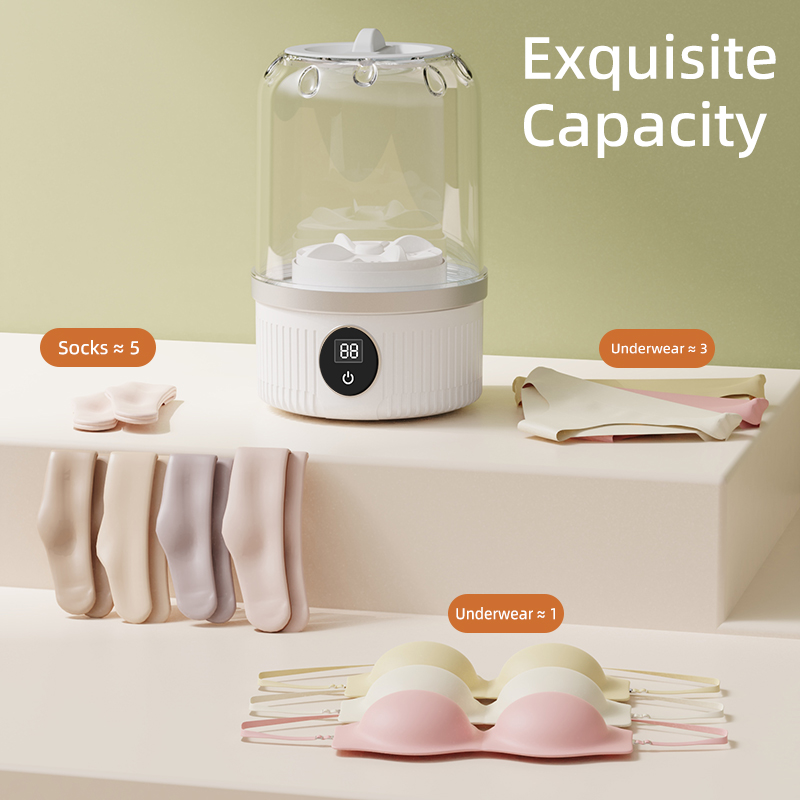 MINI WASHER PORTABLE Wireless Non Electric Automatic Laundry Cup, Compact Personal Laundry For Underwear Socks, Travel Camping Dorm