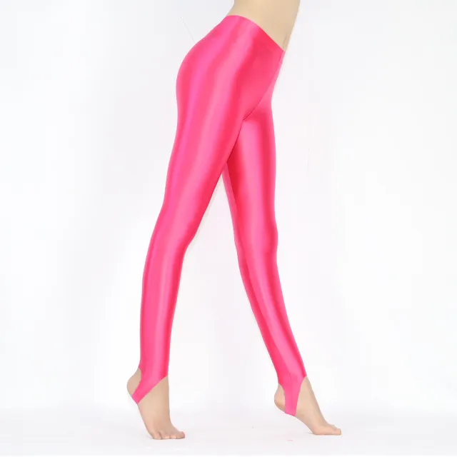 Women'S Spring And Autumn Glossy Silky Elastic Leggings Shaping Yoga Bodybuilding Pants Glossy Leggings A Winter Red - Shop at LoveMi