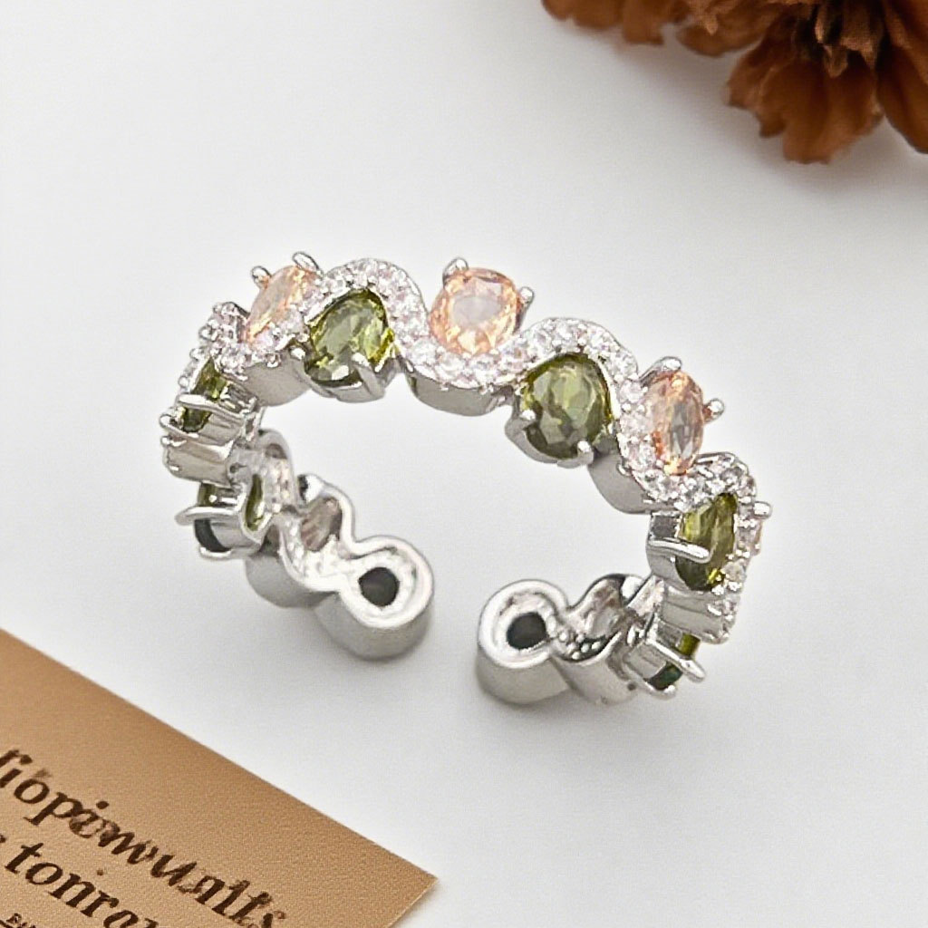 Sparkling Zircon Fashion Hot Selling Open Ring thumbnail 7