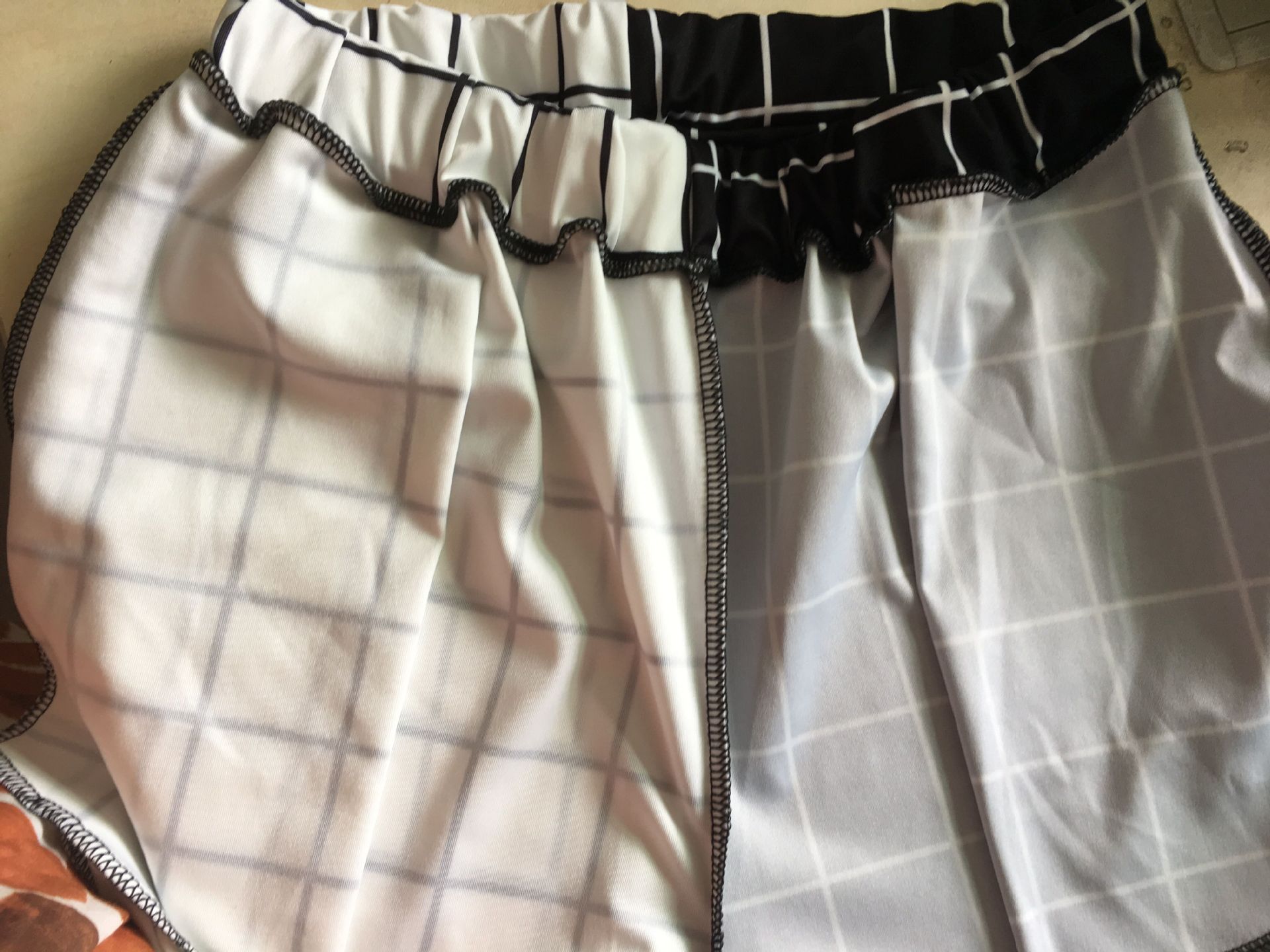 Title 8, Casual High-waisted Black And White Checkered O...