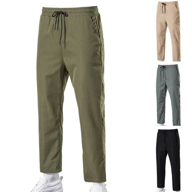 Summer New Men's Casual Pants Slim Thin Straight Trousers