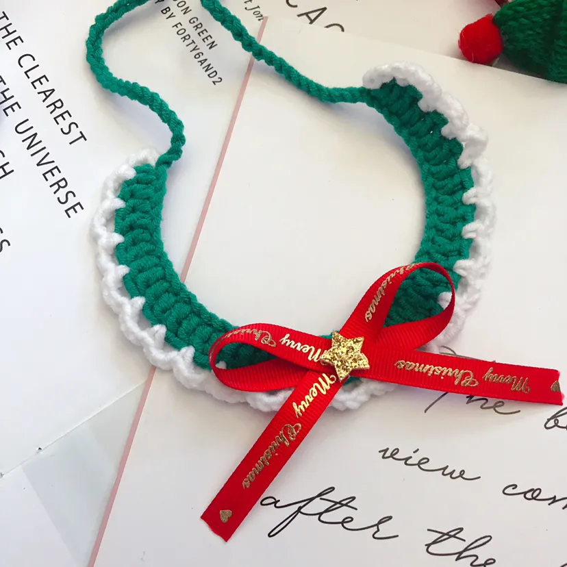 Wool Pet Collar Hand Woven Christmas