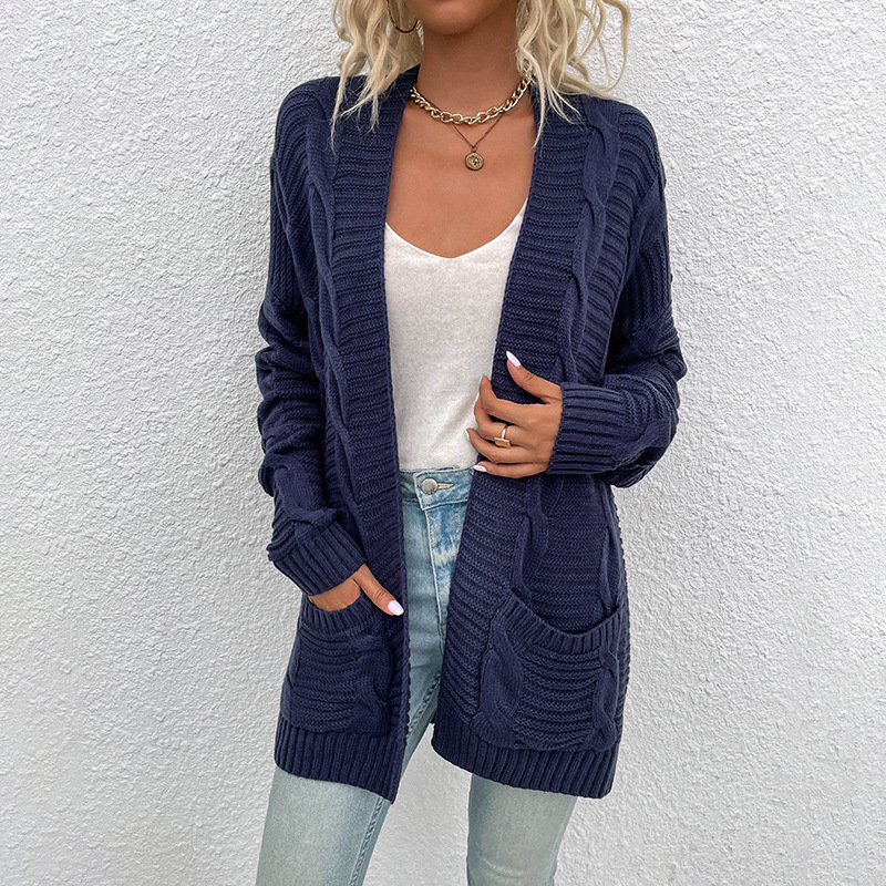 Title 3, Sweter drizzle Twist Cardigan damski średniej d...