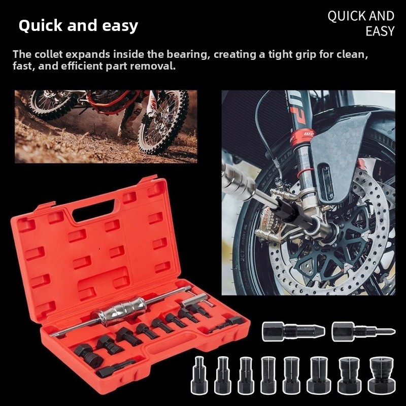 8-32mm Inner Bearing Puller Kit Set Remover Slide Hammer Blind Hole W Red Case — image 9