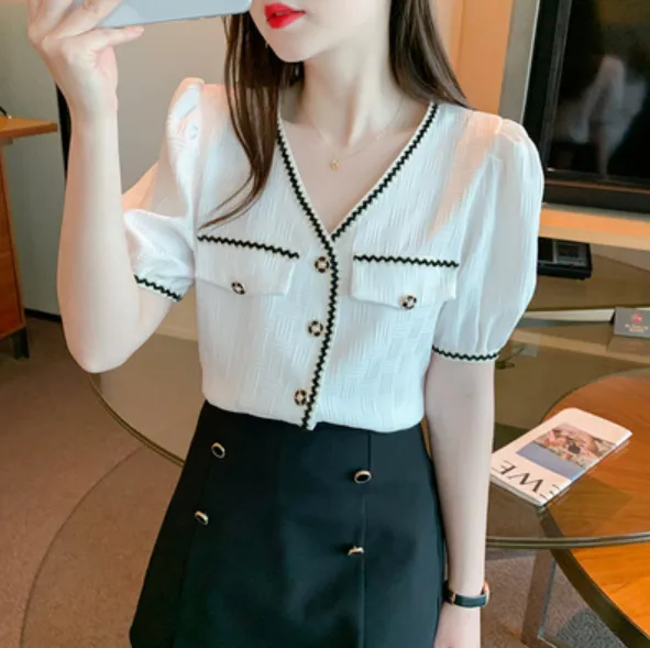 Western Style All Match Top Temperament Small Shirt Apricot - Shop at LoveMi