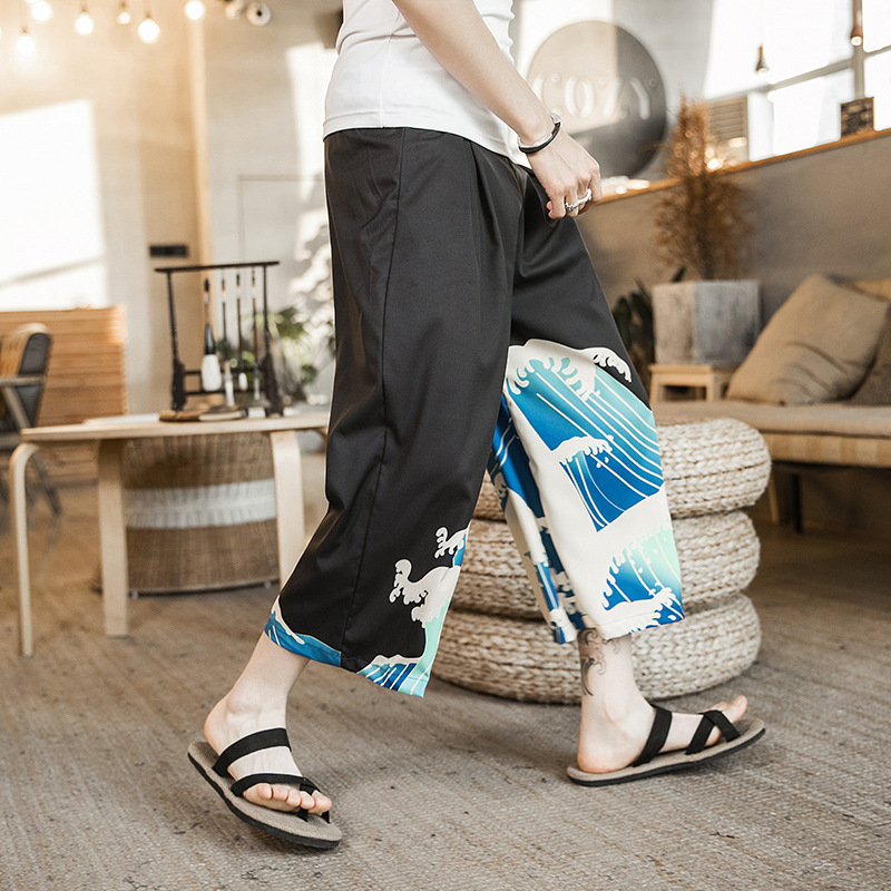 Fashion Wave Printed Men's Loose Casual Pants