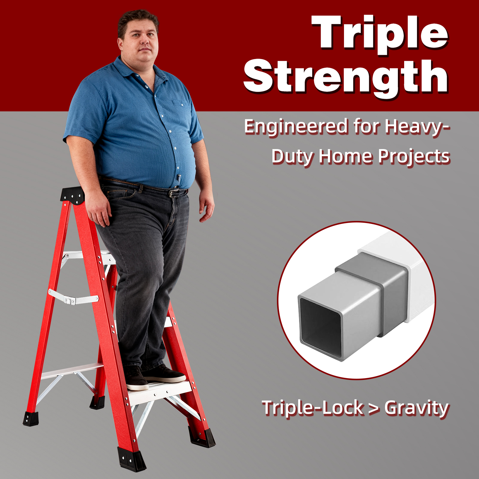 Fiberglass Insulating Ladder, Folding Step Ladder For Safe Electrical Work — foto 8