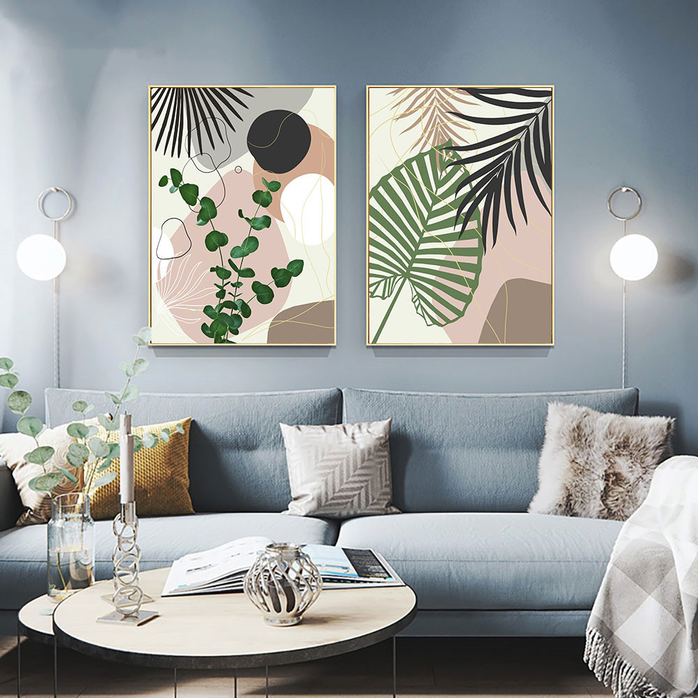 Title 5, Tropical Plant Leaf Wall Art Canvas Painting