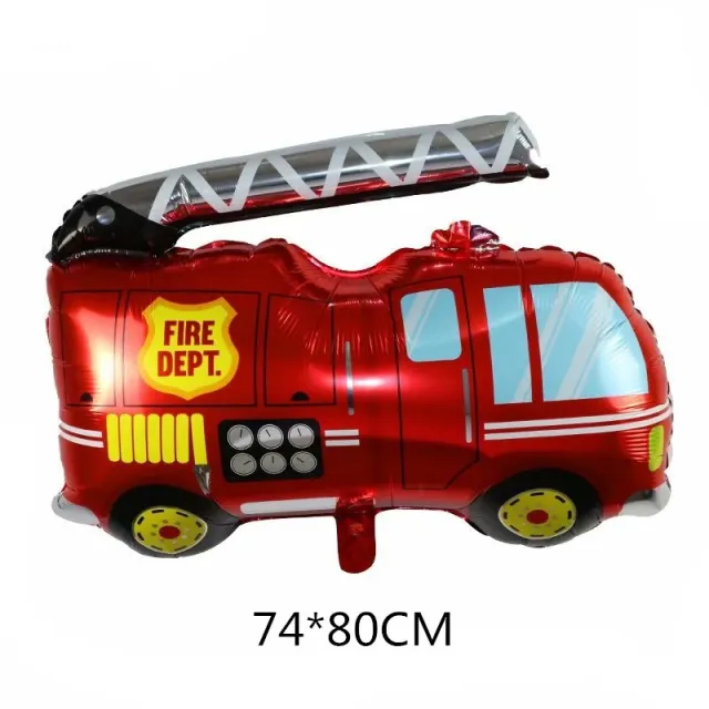 Vehicle Aluminum Foil Balloon Party Decorations Fire Trucks - Shop at LoveMi
