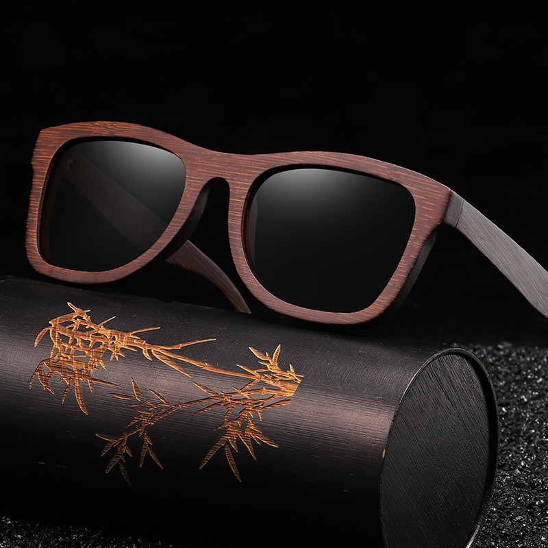 Title 2, Bamboo Wood Sunglasses Wooden Retro Polarized