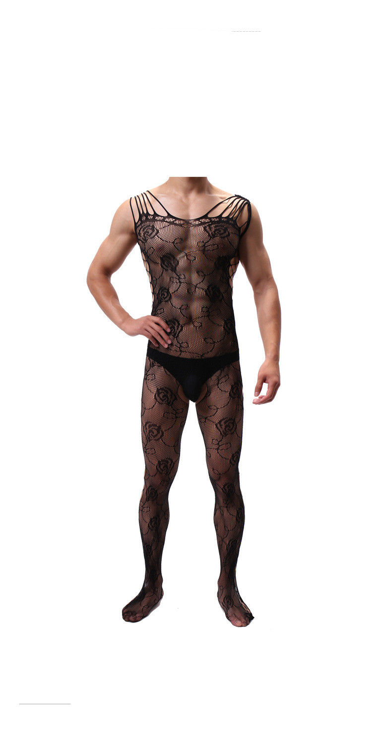 Title 1, Mens Plus Size Jumpsuit Mesh Net Socks High El...