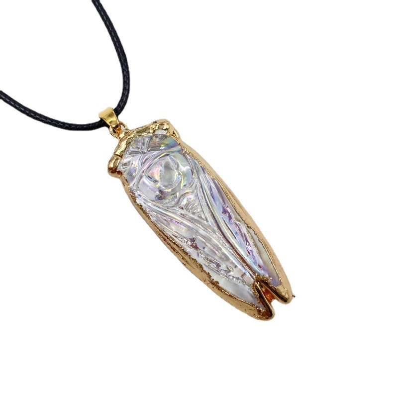Synthetic Crystal Colorful Cicada Pendant