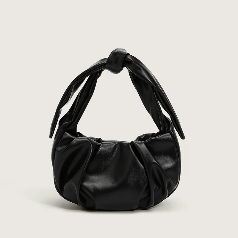 Simple And Niche Design Folds Soft Small Bag New Foreign Style Wild Ins Knotted Underarm Bag Messenger Bag - Beige