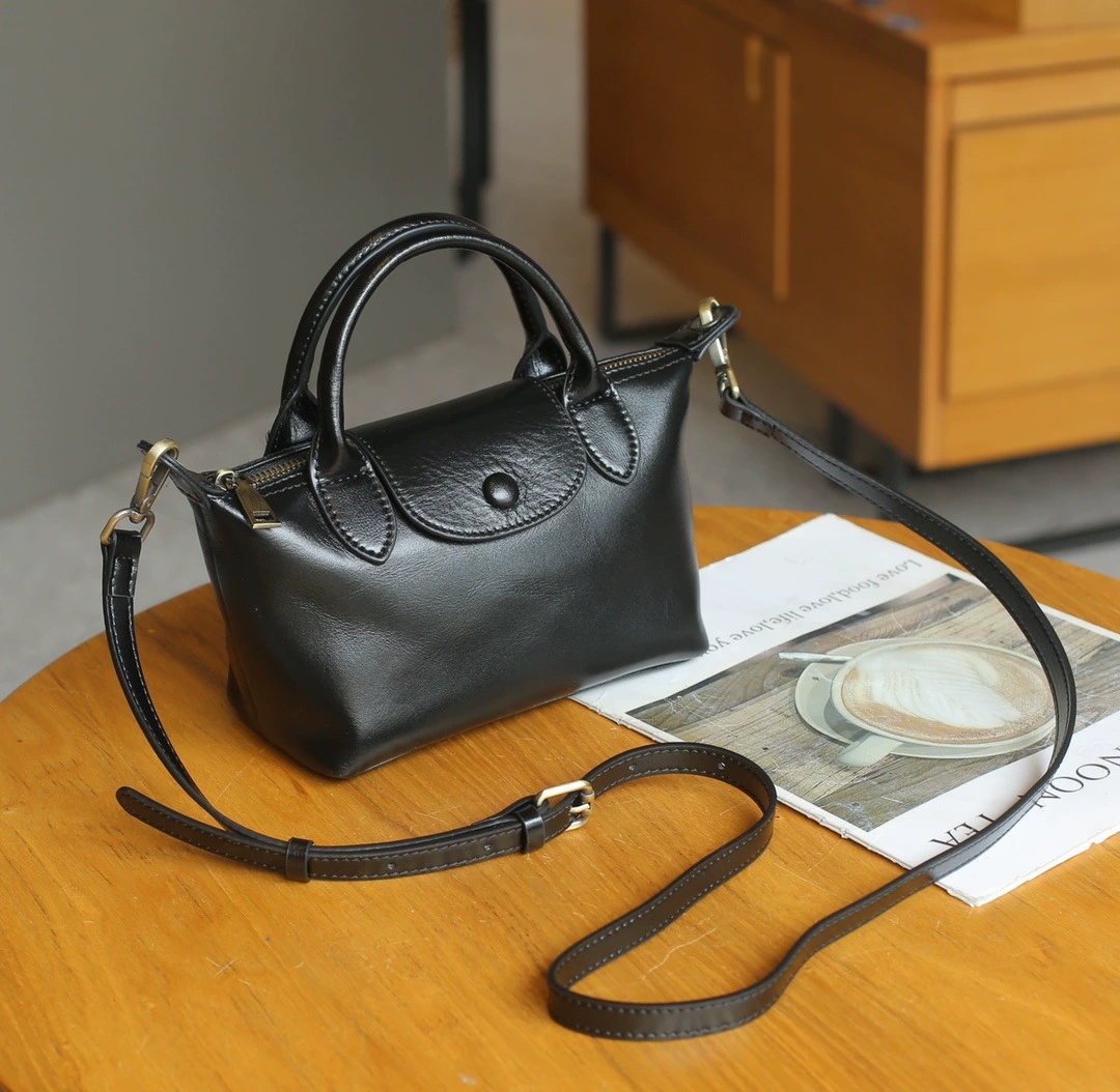 Sac pour femme en cuir baidie, sac de boulette en peau de vache tanné végétal