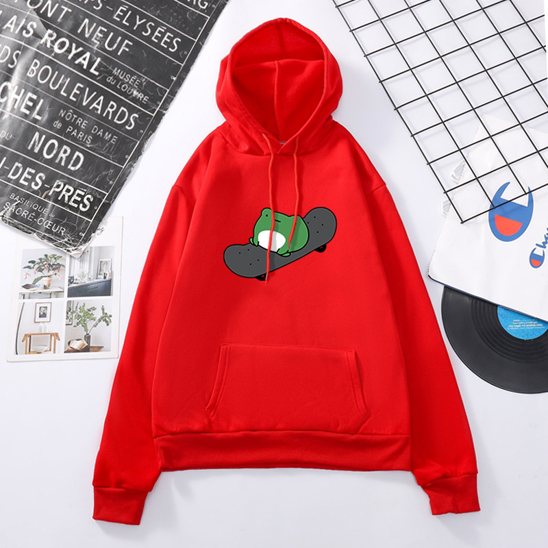 Title 5, Skateboard Frog Long-sleeved Fleece Sweatshirt