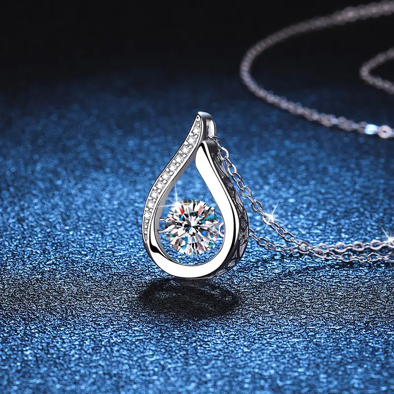 Women's Sterling Silver Pendant Mosonite Necklace