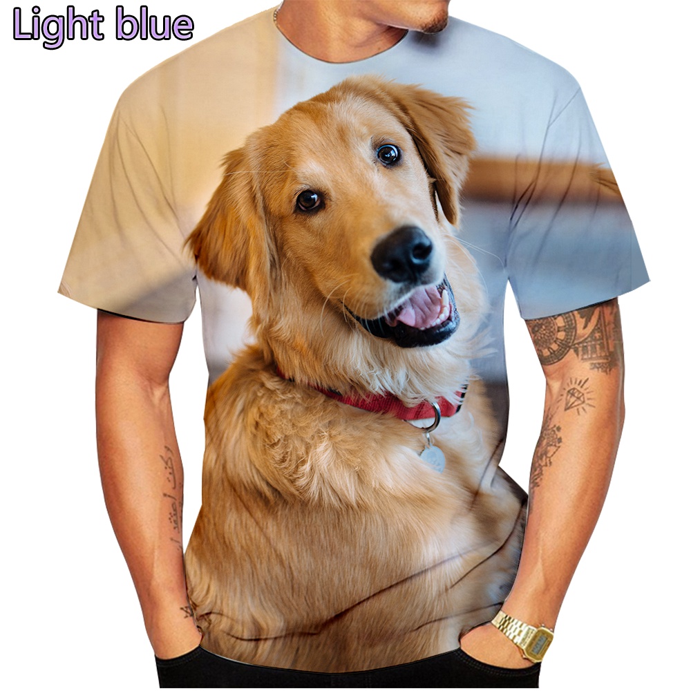 Title 2, Herren Sommer T-Shirt mit süßem Hund 3D-Druck, ...