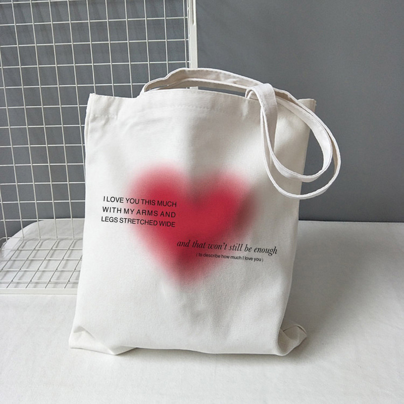 Printed Canvas One Shoulder Portable Shopping Bag
