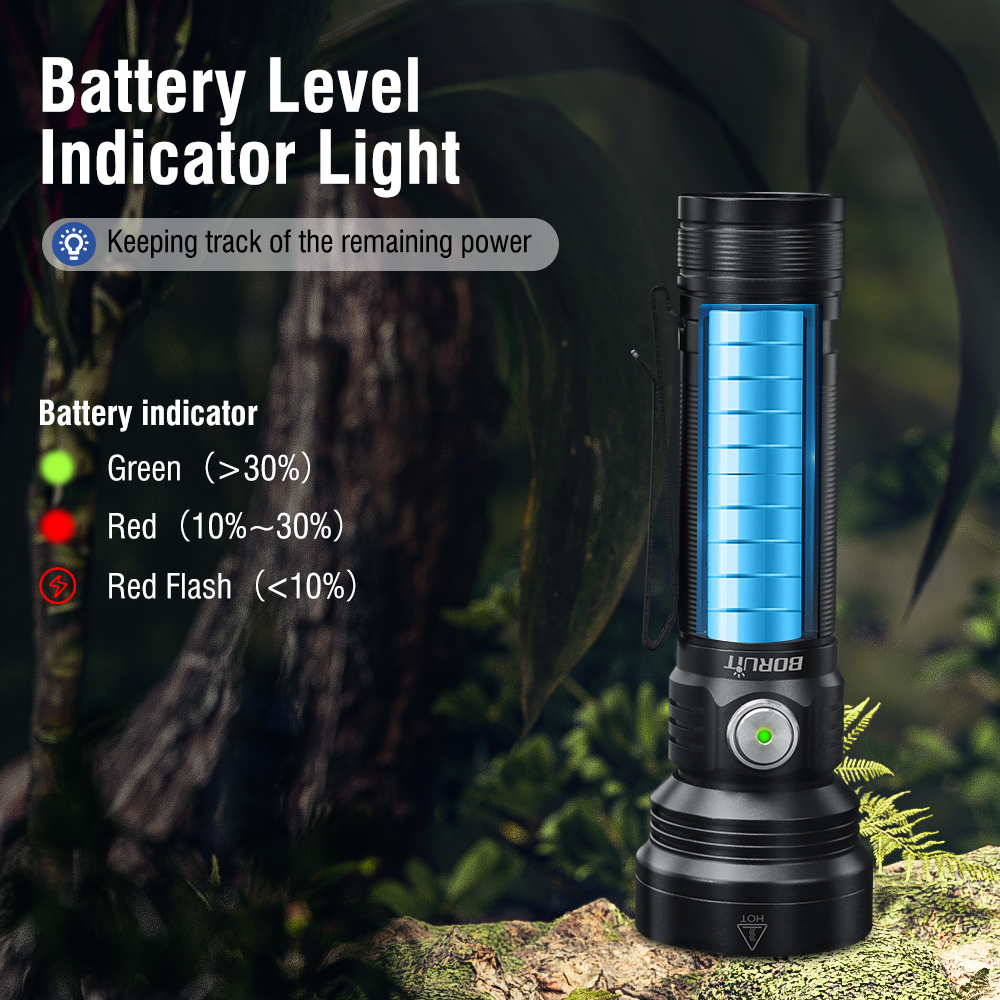 BORUiT ET28 LED Multicolor Flashlight Super Bright 800LM