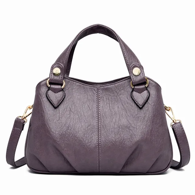 Multifunctional Handbag Sheepskin Stitching One shoulder Messenger Bag Purple - Shop at LoveMi