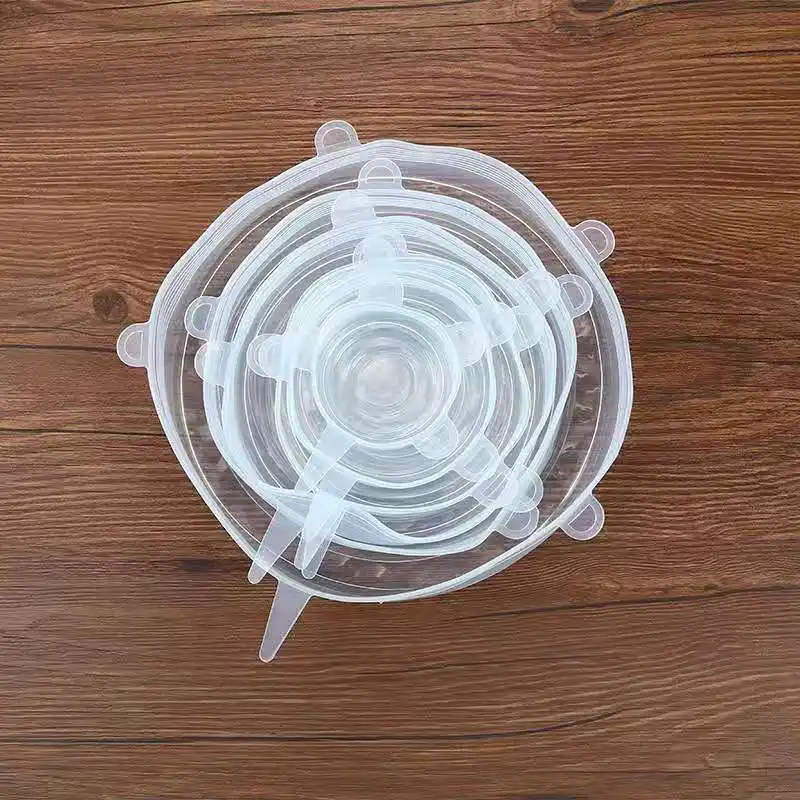 6Pcs Food Silicone Cover Fresh-keeping Dish Stretchy Lid Cap Reusable Wrap
