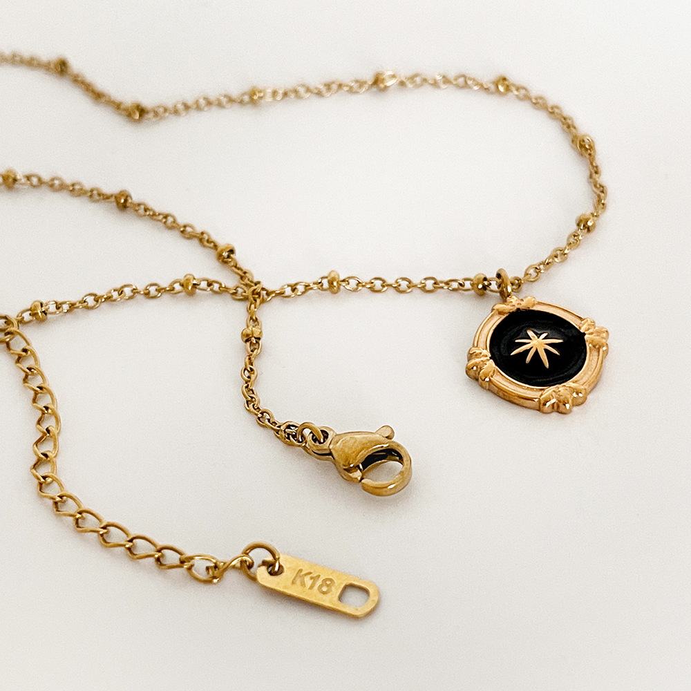 Titanium Steel Gold-plated Eight-pointed Star Necklace