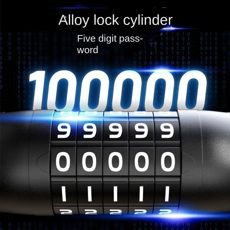 Bike Chain Lock, 5-Digit Combination Heavy Duty Anti-Theft Security Bike Lock, Long Resettable Keyless Bicycle Lock For Ebikes, Motorcycles, Scooters, Gates, Fences, And Door