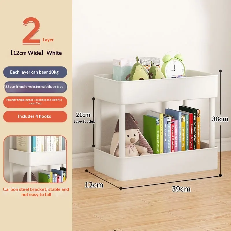 12cm White-2 Layersdesktop VersionSmall Cart Storage Rack
