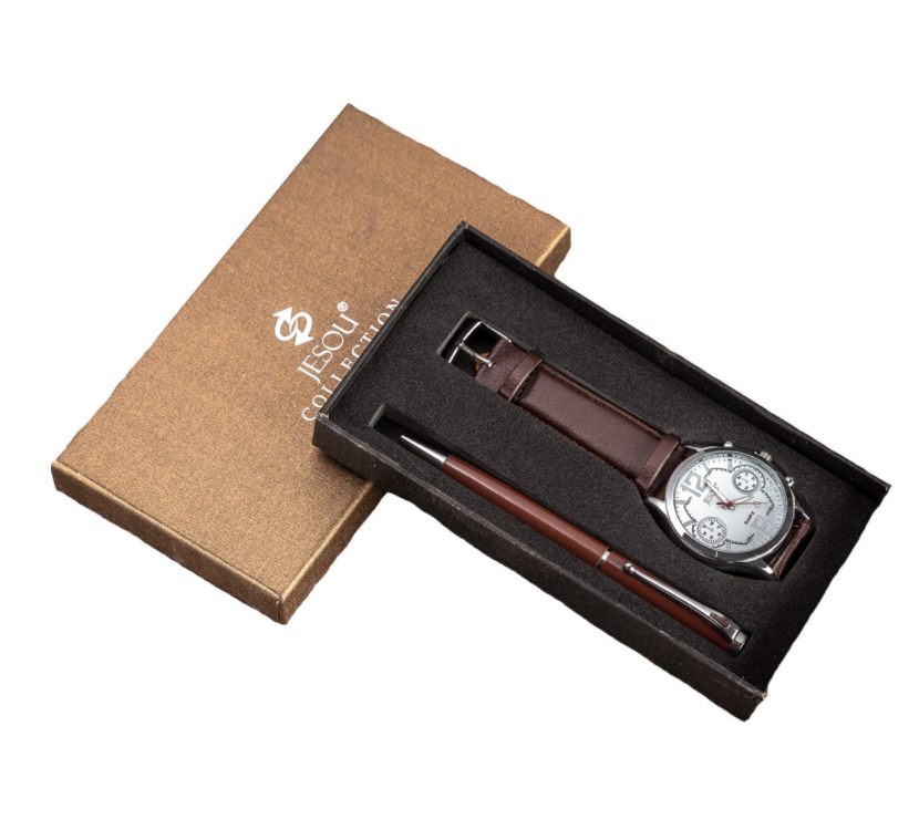 Men's Gift Set Beautifully Wrapped Watch And Pen Case