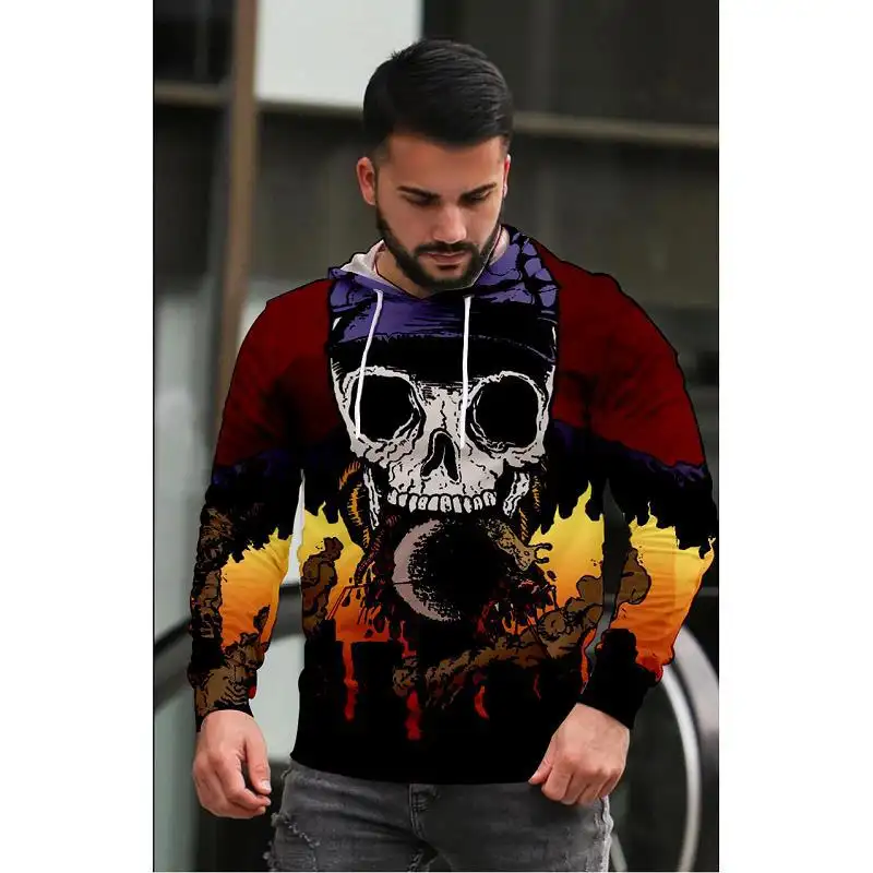 Men's Skull Print 3D Sweater Hoodie