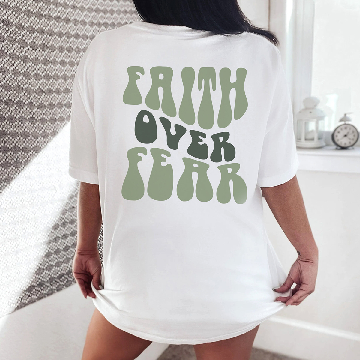 Women's Top Round Neck Slogan Printed Short Sleeves
