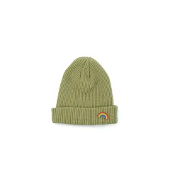Men's And Women's Fashion Rainbow Elastic Warm Hat - Khaki - View 1