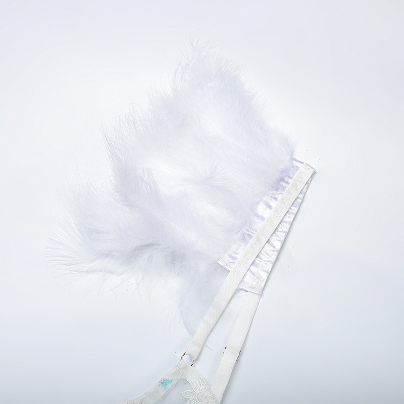 ملابس داخلية نسائية بنقشة زهور مطرزة وكشكش، مريحة وقابلة للتنفس