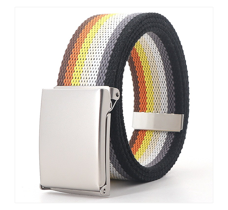 Title 5, White Military Buckle Colored Belt Men