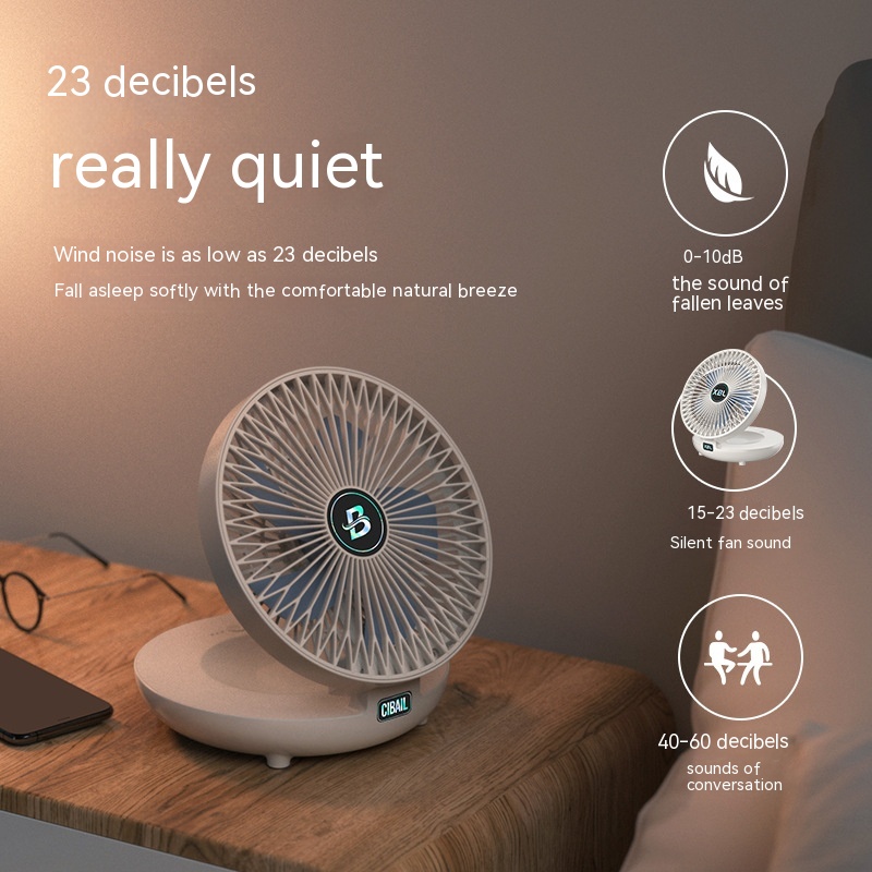New Mini Folding Electric Multi-gear Brushless Fan Desktop Wall Hanging - Image 6