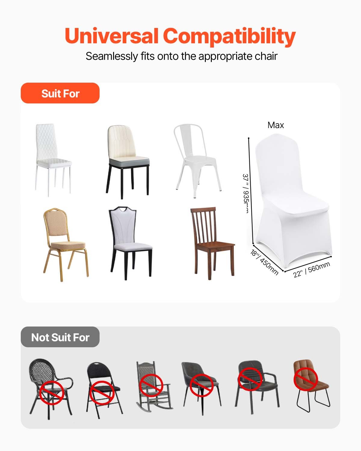Stretch Spandex Folding Chair Covers, Universal Fitted Chair Cover, Removable Washable Protective Slipcovers, For Wedding, Holiday, Banquet, Party, Celebration, Dining image 10