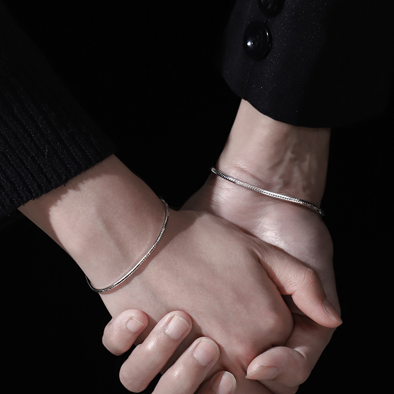 Sterling Silver Snake Bone Chain Bracelet