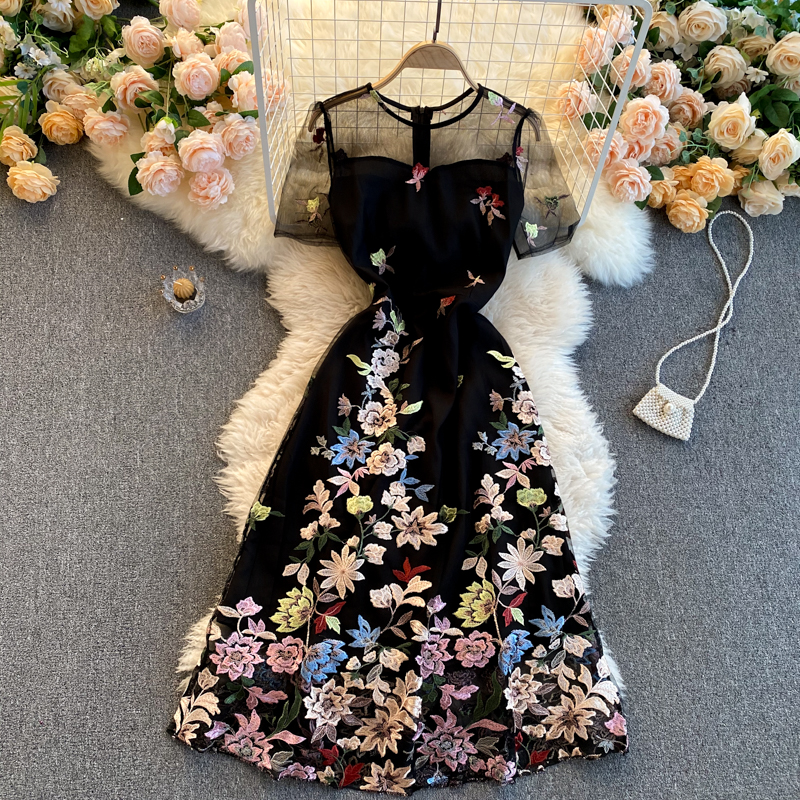 Embroidered A-Line Dress, picture 2 of 6