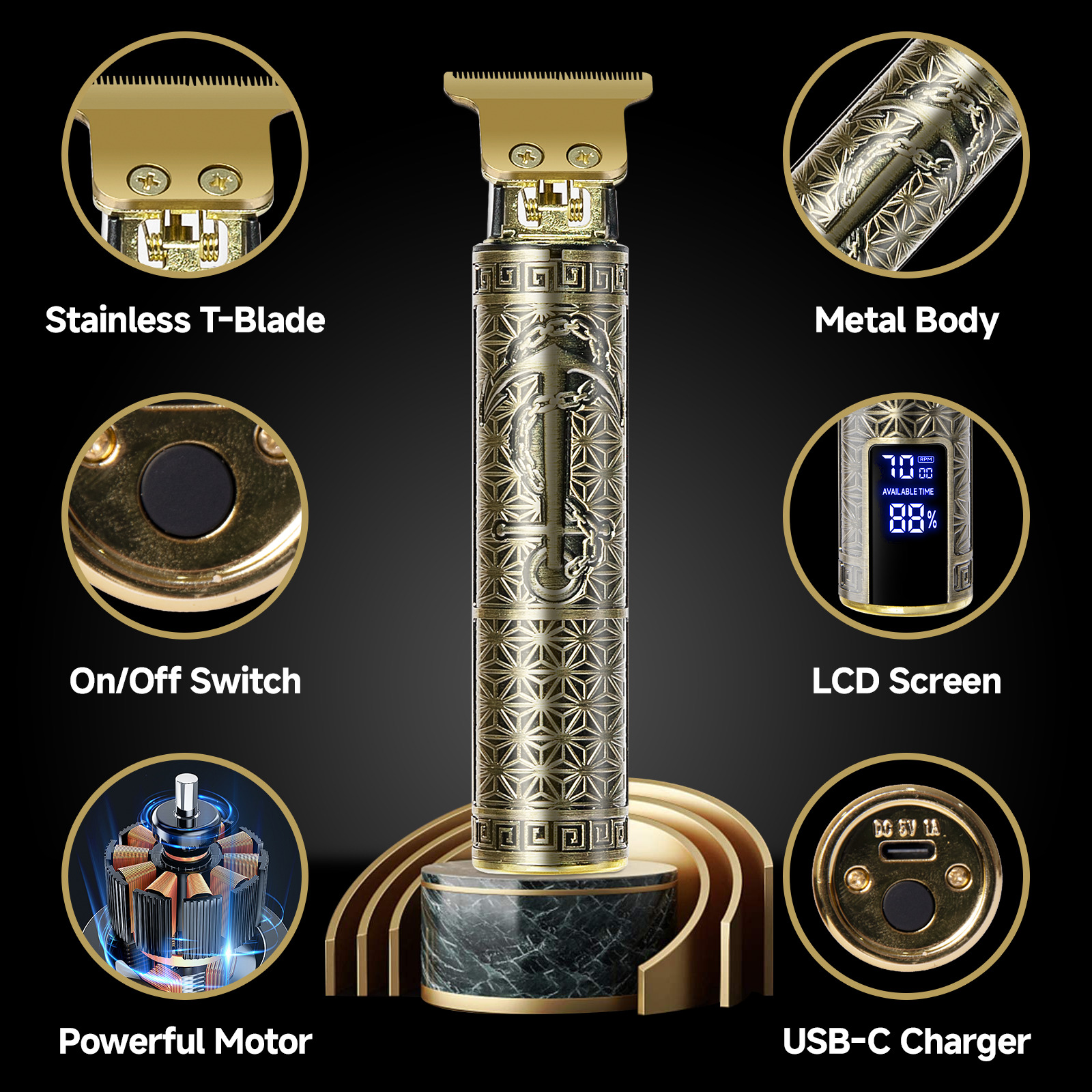 Professional Mens Hair Clippers Shaver Trimmers Machine Cordless Beard Electric — foto 16