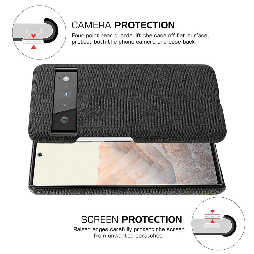 Beschermend telefoonhoesje met stoffen patroon – zwart – Google 5
