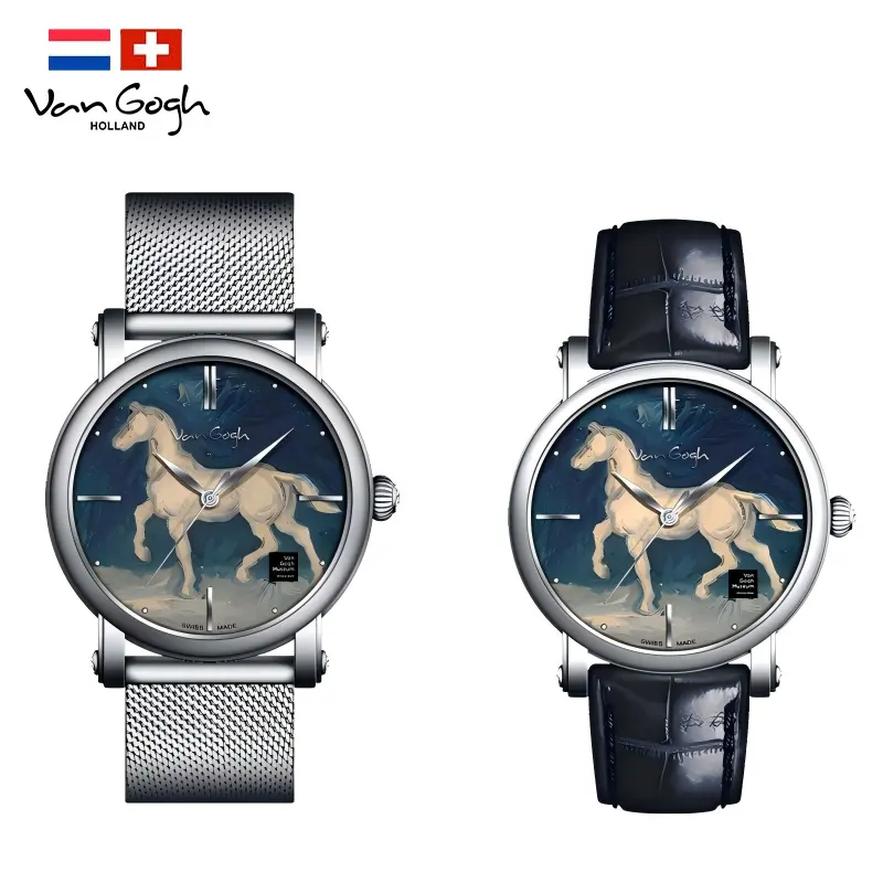 Van Gogh Quartz Wrist Watch Horse Plaster