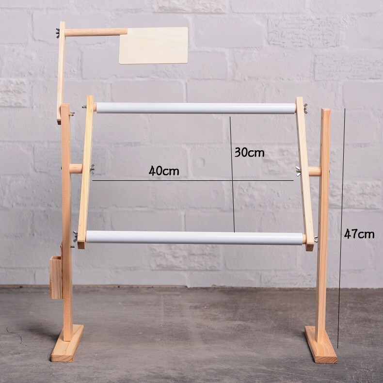 Cross Embroidery Frame Tabletop Floor Stand Wooden Tapestry Hoops Adjust — image 5