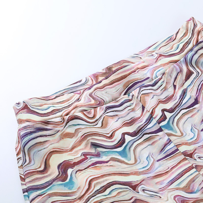 Slim Temperament High Waist Corrugated Flared Pants Women